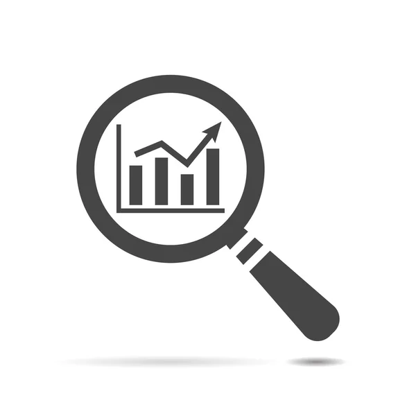 Ícone de gráfico de pesquisa plana — Vetor de Stock