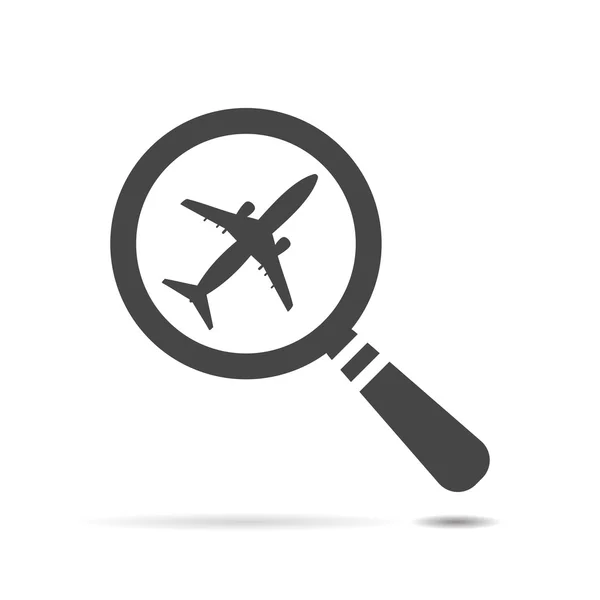 Search airplane pictogram — Stock Vector