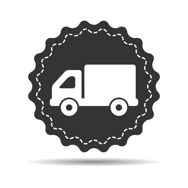 Botão ícone caminhão plano — Vetor de Stock