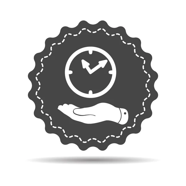 Hand geven het klokpictogram — Stockvector