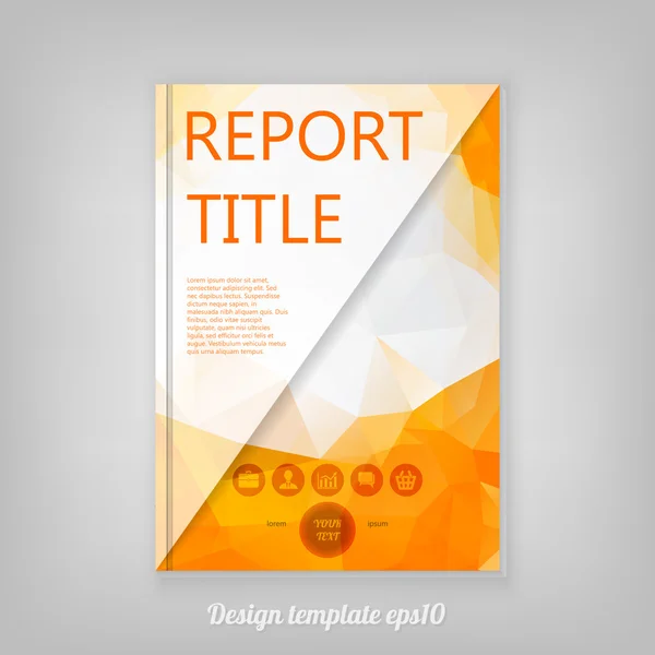 Corporate orange low poly Brochure Template — Stock vektor