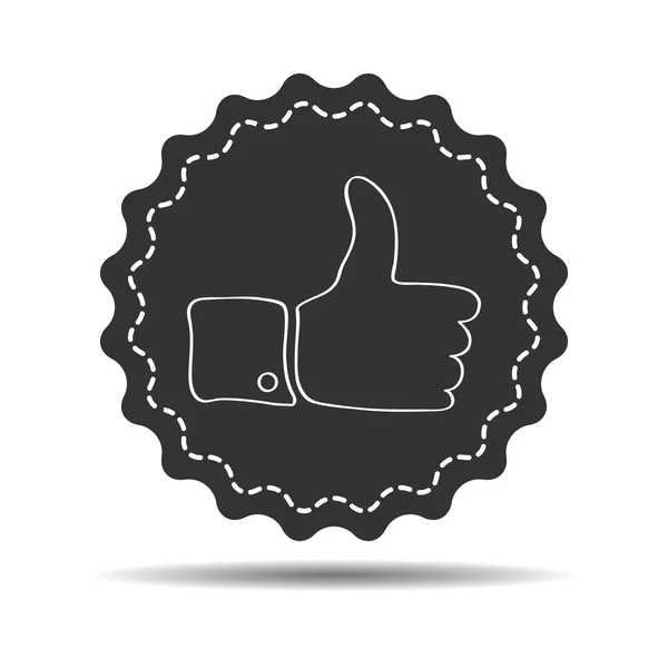 Flat linear thumbs up sign — Stock Vector