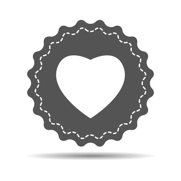 Heart icon on a retro badge — ストックベクタ