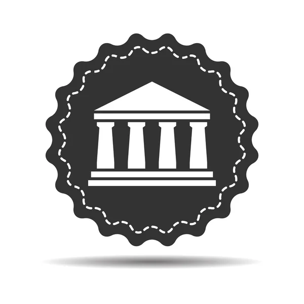 Platte bank pictogram badge — Stockvector