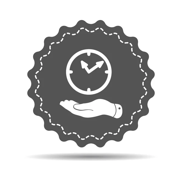 Hand giving the clock icon — Stock Vector