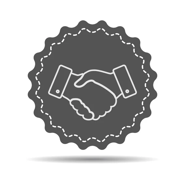 Weißes lineares Handshake-Symbol. — Stockvektor