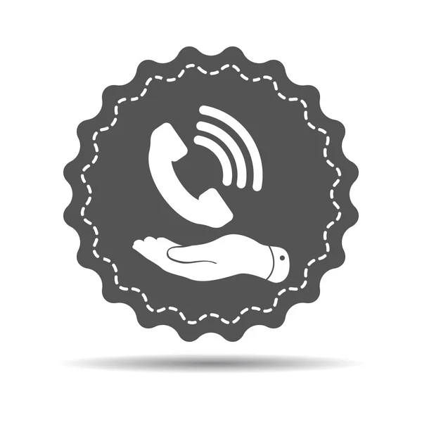 Ikona ruky zobrazeno telefon přijímač — Stockový vektor
