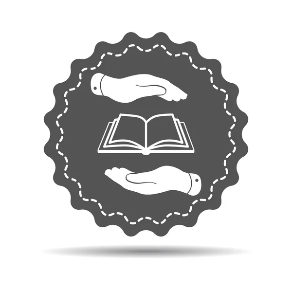 Boek in handen pictogram — Stockvector
