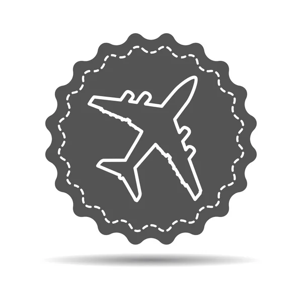Pictograma de avión plano negro — Vector de stock