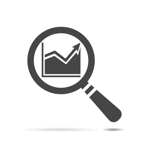 Gráfico de pesquisa ícone plano — Vetor de Stock
