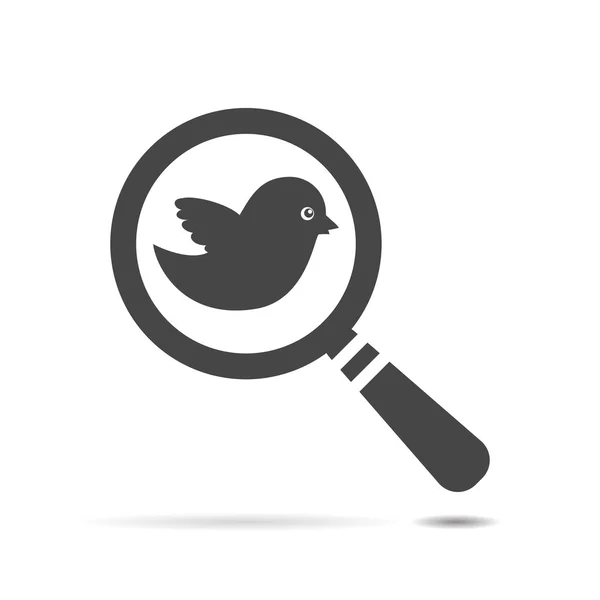 Search icon with black bird — Διανυσματικό Αρχείο