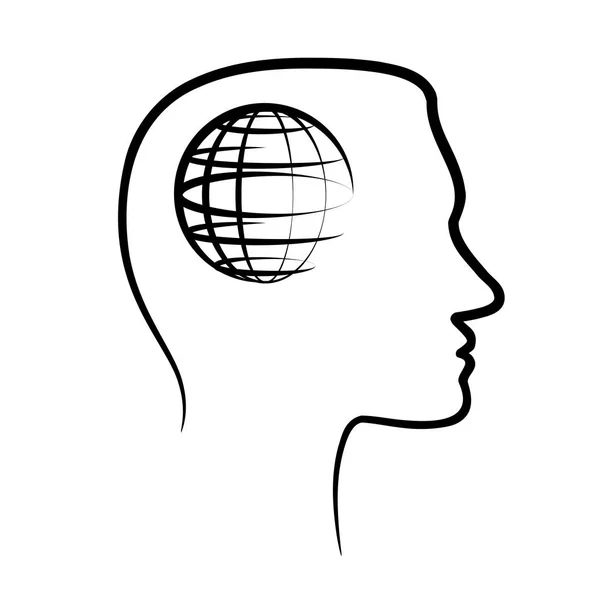 Icona con testa umana — Vettoriale Stock