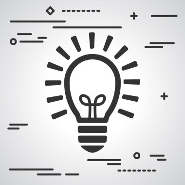 Beyaz düz lamba ampul simgesi