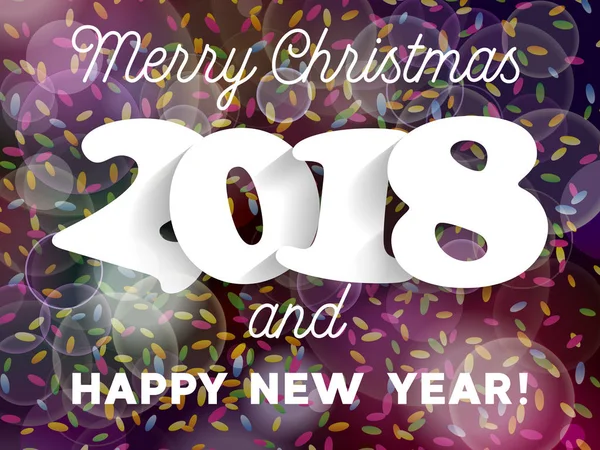 Веселого Різдва Щасливого Нового Року 2018 Фон Прикраси Шаблон Оформлення — стоковий вектор
