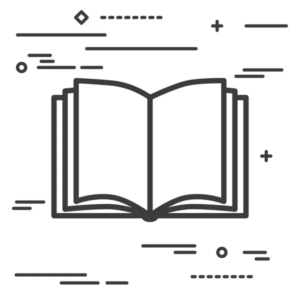 Flat Line Art Design Графическое Изображение Концепция Иконки Открытой Книги — стоковый вектор