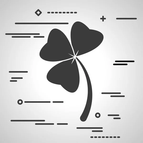 Flat Line Art Design Graphic Image Concept Clover Three Leaves — Stock Vector
