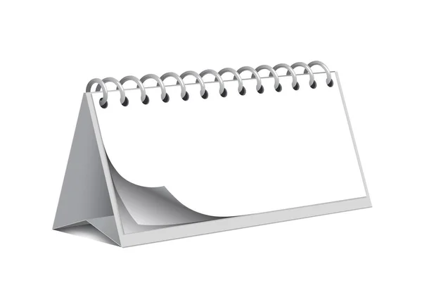 Blank Vector Desk Paper Calendar White Background — Stock Vector