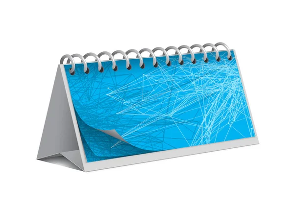 Abstraktní Modré Pruhované Stolní Kalendář Papír Bílém Pozadí — Stockový vektor