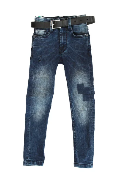 Children's jeans on a white — Stock Photo, Image