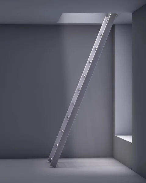 Ladder in the grey interior — Stock Photo, Image