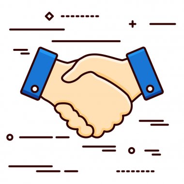 el sıkışma düz çizgi tasarım simgesi