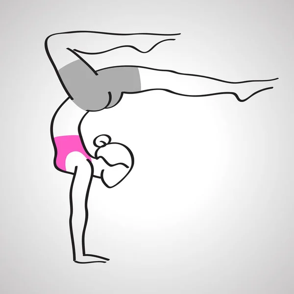 Vrouw in yoga pose silhouet — Stockvector