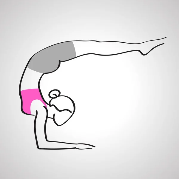 Vrouw in yoga pose silhouet — Stockvector