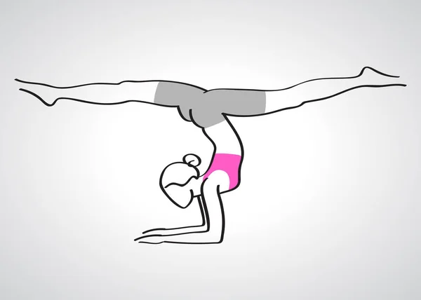 Vrouw in yoga pose silhouet — Stockvector