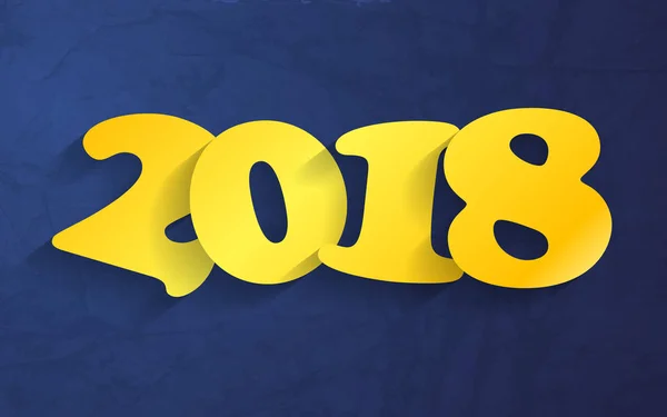 Sarı mutlu yeni yıl 2018 — Stok Vektör