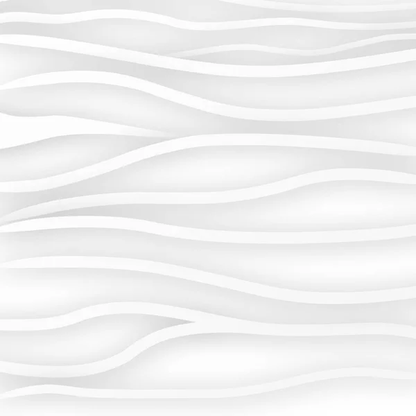 White Texture Wavy Background Interior Wall Decoration Vector Panel Pattern — Stock Vector