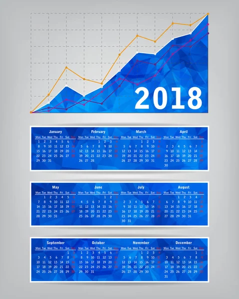 Calendar with business statistics chart — Stock Vector