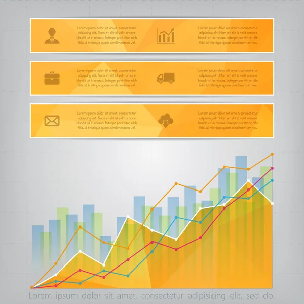 Estilo triangular Infográficos de negócios — Vetor de Stock