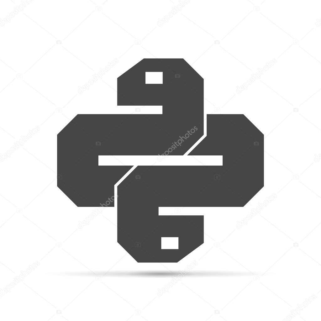 Python Icon isolated on background. Trendy snake vector symbol for web site design or button to mobile app.