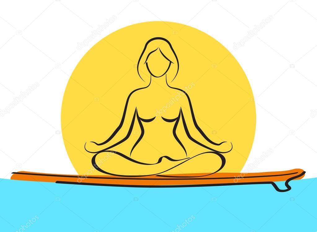 Woman relaxing in yoga pose 