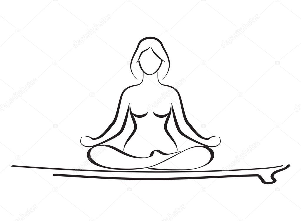 Woman relaxing in yoga pose 