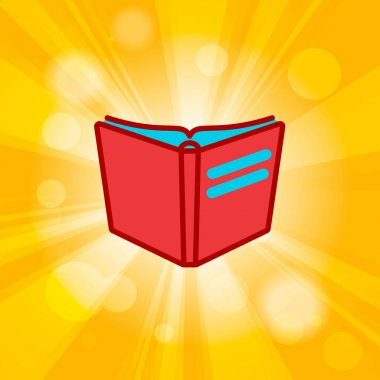 Düz çizgi basit açık kitap simgesi