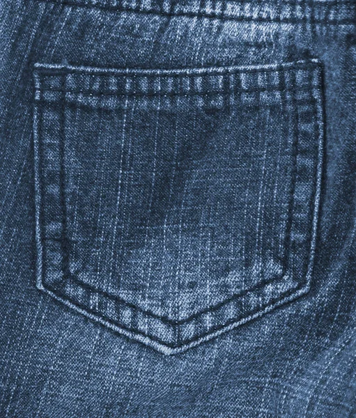 Eine Blaue Jeanstasche Nahaufnahme — Stockfoto