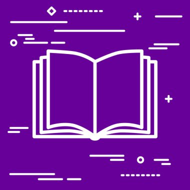 Düz çizgi basit açık kitap simgesi