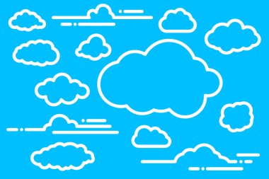 Düz doğrusal beyaz kağıt bulutlar UI oyun için