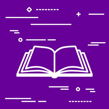 Düz çizgi basit açık kitap simgesi