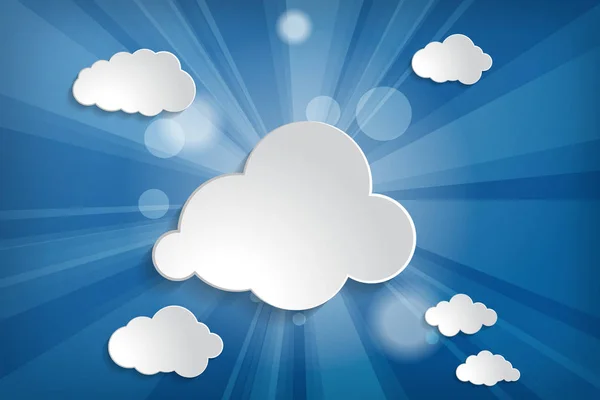 Λευκή Σύννεφα Φόντο Μπλε Αέρα — Διανυσματικό Αρχείο