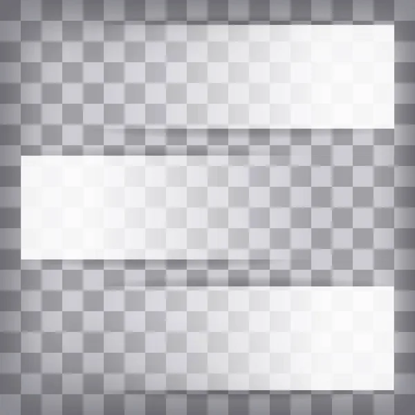 Tres Placas Transparentes Degradado Color Blanco Con Sombra Sobre Fondo — Archivo Imágenes Vectoriales