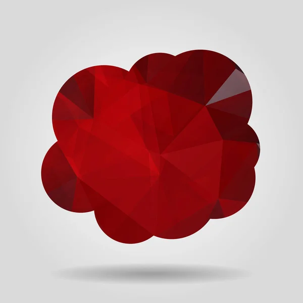 Nube Papel Triángulo Rojo Sobre Fondo Gris — Vector de stock