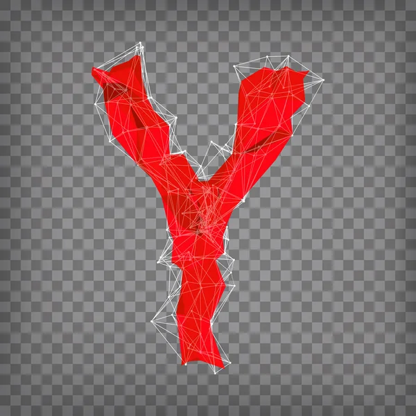 Abstrakter Roter Moderner Dreieckiger Typ Auf Kariertem Hintergrund — Stockvektor
