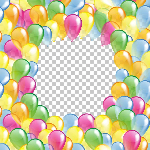 Cadre Ballons Brillants Multicolores Motif Sans Couture — Image vectorielle