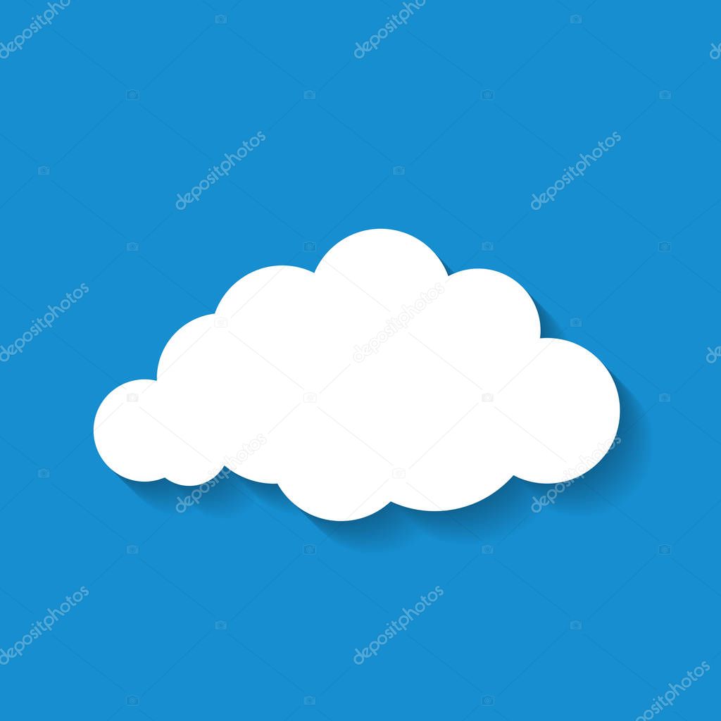 White paper cloud on blue sky background