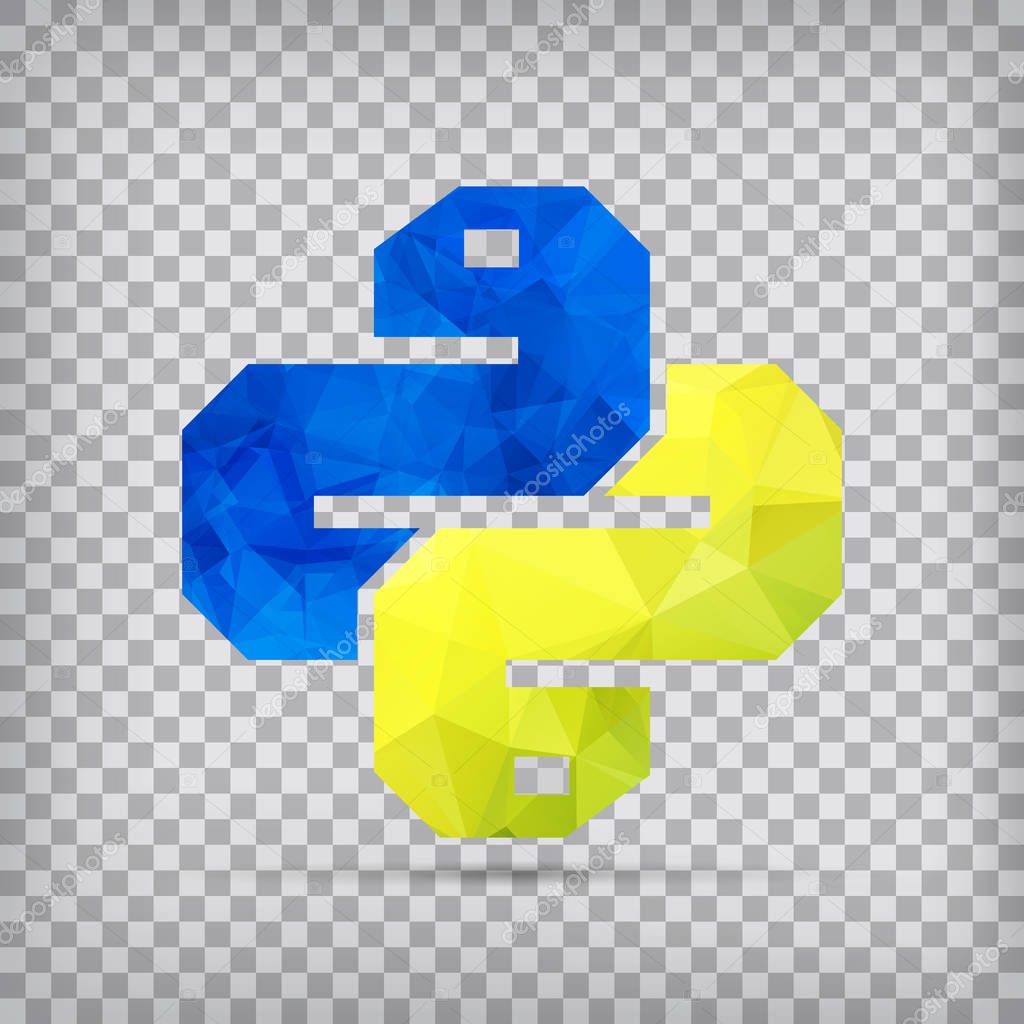 Python Icon isolated on chequered background. Trendy snake vector symbol for web site design or button to mobile app.