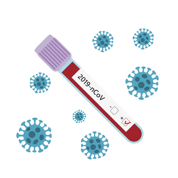 血液中の新規コロナウイルス2019-ncov陽性検査管 — ストックベクタ