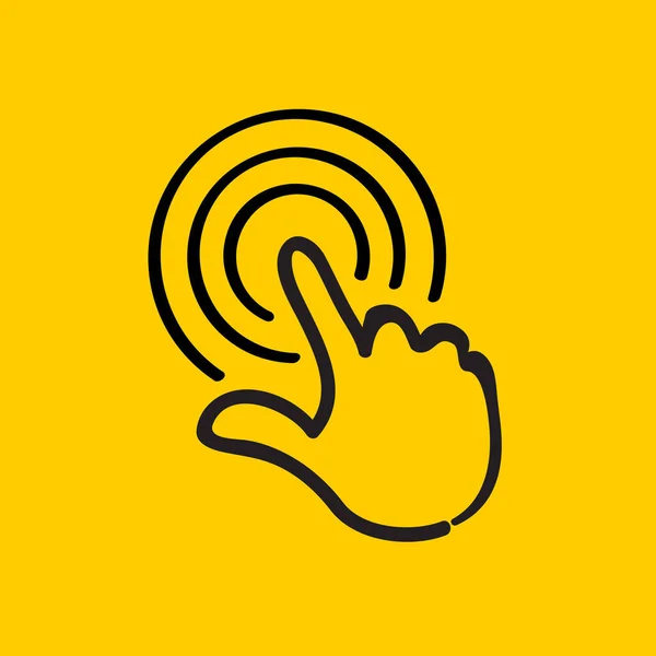 Hand Wijzer Cursor Muis Duwen Kiezen Lineair Pictogram Symbool Geïsoleerd — Stockvector