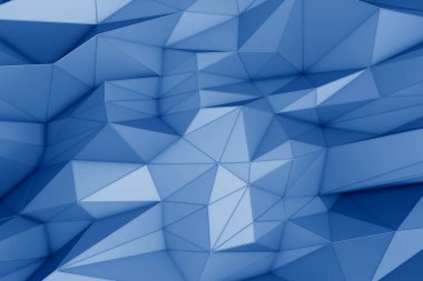 3D, soyut üçgen kristal arkaplan rengini 2020 yılının modaya uygun Klasik Mavi rengine çeviriyor
